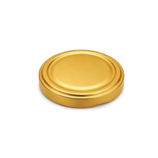 66 plechových viečok - zlaté