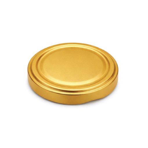 89 plechových viečok - zlatých