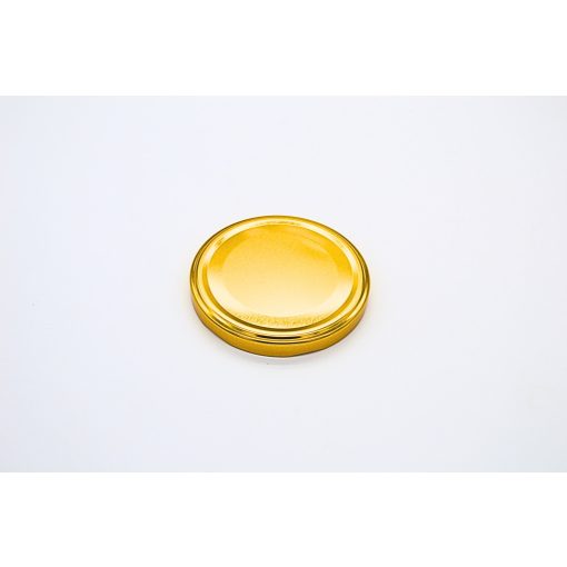 89 plechových viečok - zlatých