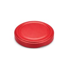 82 plechových viečok - červených