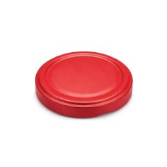 82 plechových viečok - červených