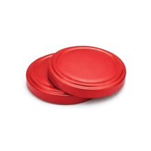 82 plechových viečok - červených