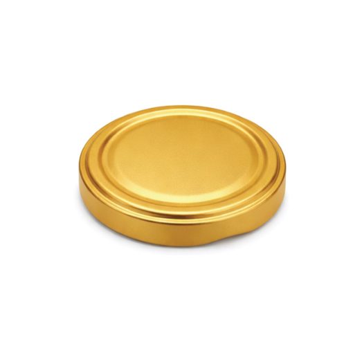 82 plechových viečok - zlatých