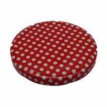 Vrchnák na plechovku veľkosť 82 - červené a biele bodky