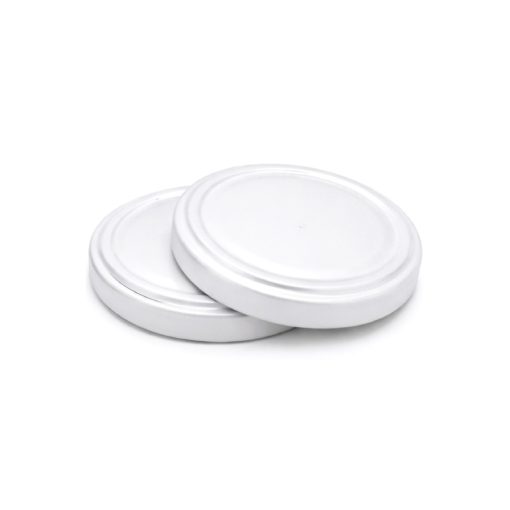 66 plechových viečok - bielych