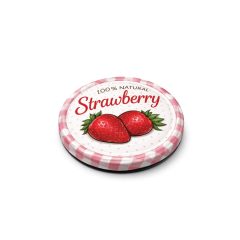 Vrchnák na plechovku veľkosť 82 - jahodový vzor