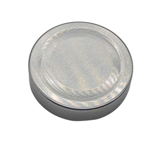 Plechové viečko zo 70. rokov - strieborné (s hlbokým uzáverom)