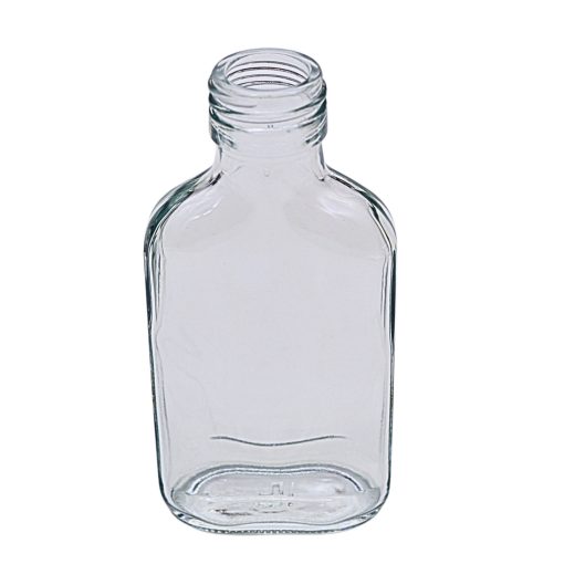 100 ml plochá fľaša so skrutkovacím uzáverom