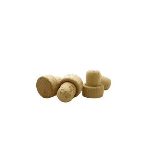 Korková zátka s drevenou hlavičkou (27x19)