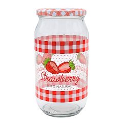 1000ml pohár - jahoda s viečkom