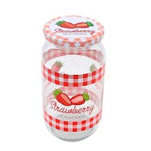 1000ml pohár - jahoda s viečkom