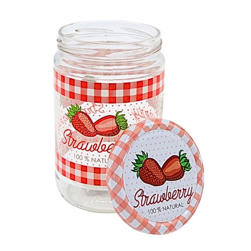 660ml pohár - jahoda s viečkom