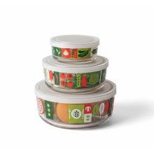 Sklenená nádoba Pachino s viečkom, 3-dielna