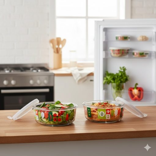 Sklenená nádoba Pachino s viečkom, 3-dielna