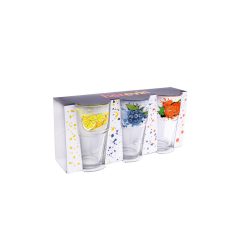 350ml pohár - ovocný vzor (sada 3 kusov)