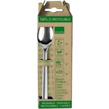 Opakovane použiteľné polievkové lyžice v 20-dielnom závesnom kartóne