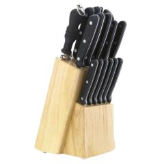 Sada nožov s dreveným držiakom, 15 kusov
