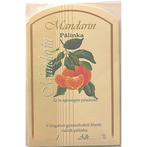 Spirit Pálinka Label - Mandarin (large)