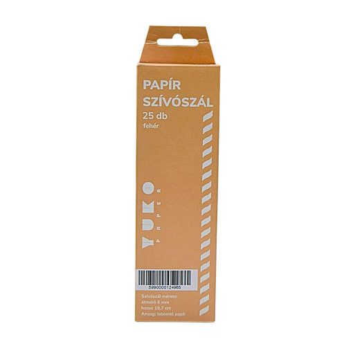 Slamky 25 ks 6 mm v bielej jednofarebnej darčekovej krabičke